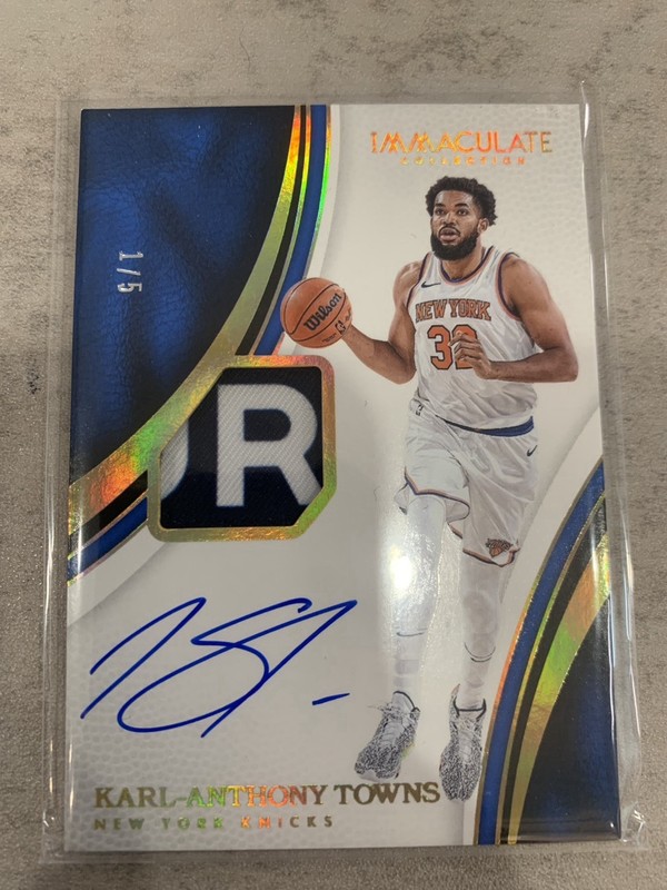 2024-25 Panini Immaculate Karl-Anthony Towns Patch Auto /5 Knicks IRP-KAT
