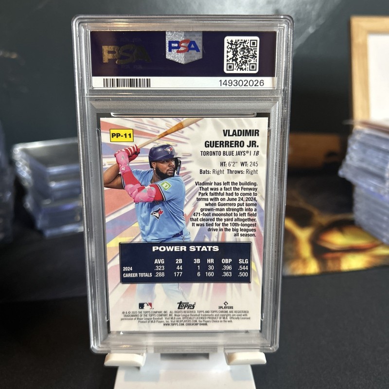 2025 Topps Chrome Vladimir Guerrero Jr. POWER PLAYERS - PSA 10 Toronto Blue Jays view 2