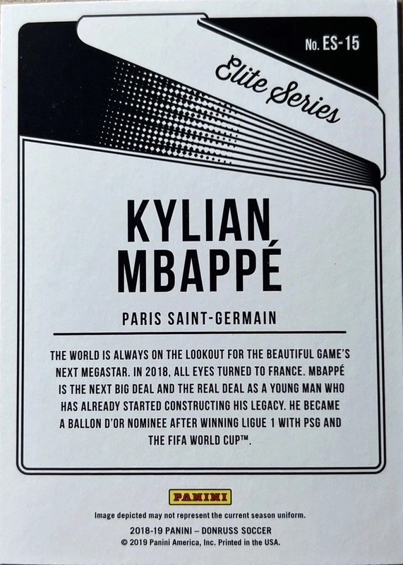 2018 Panini Donruss Kylian Mbappe Elite Series #ES-15 Paris Saint Germain view 2