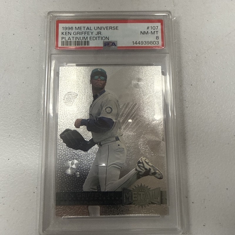 1996 Fleer Metal Universe - Ken Griffey Jr #107 Platinum Edition PSA 8