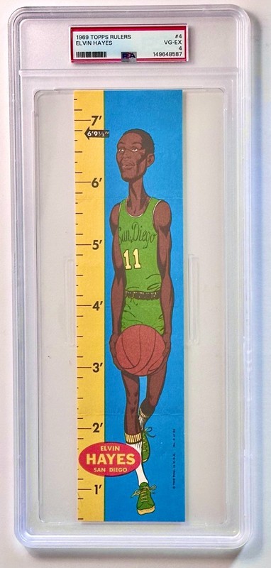 Vintage Oversized Topps Ruler Card #4 ELVIN HAYES ROOKIE ('69)-PSA Grade 4 VG-EX
