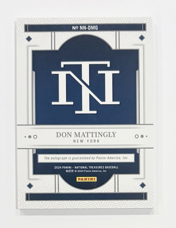 Don Mattingly 2024 National Treasures Notable Nicknames Auto /49 Yankees view 2
