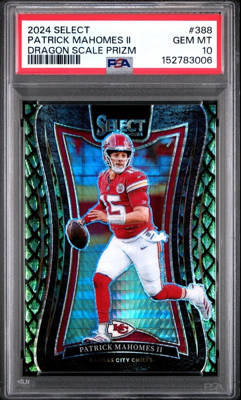 2024 Select Patrick Mahomes II Dragon Scale /81 PSA 10 #388 SUITE LEVEL Chiefs view 2