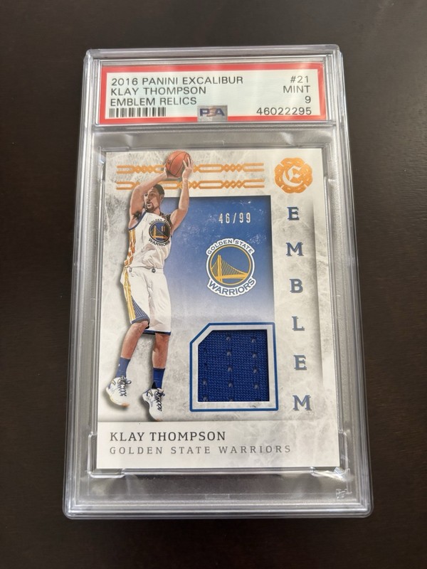 2016 Panini Excalibur Klay Thompson Game-Worn Patch /99 PSA 9