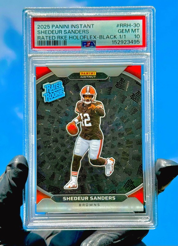 2025 Panini Instant Shedeur Sanders TRUE 1/1 Black Prizm Rated Rookie PSA 10 GEM