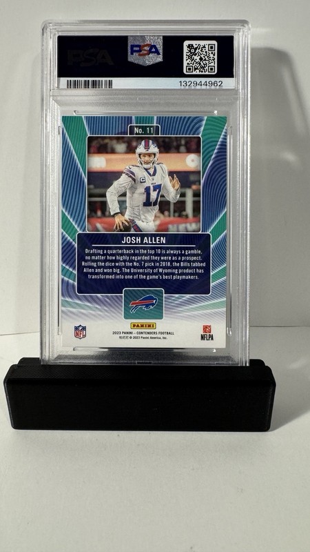 2023 Panini Contenders - Winning Ticket Josh Allen #11 Cracked Ice /25 PSA 10 view 2