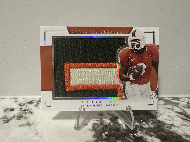 2018 Panini National Treasures Collegiate Frank Gore Game Used Number Patch 1/1