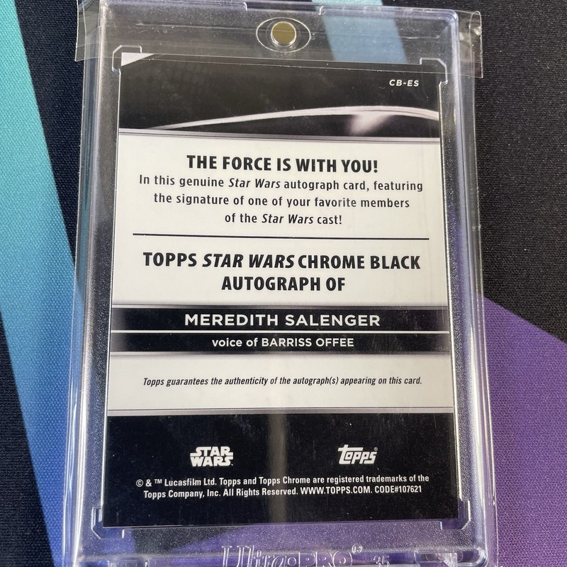 Topps Star Wars Chrome Black Barriss Offee Auto Meredith Salenger CB-ES view 2