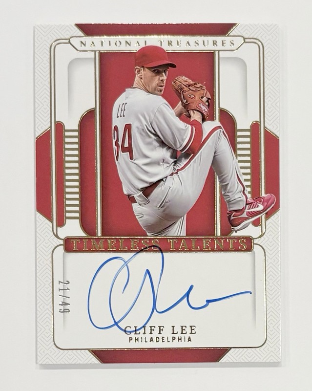 2025 National Treasures Cliff Lee Timeless Talents Auto /49 #TT-CLE Phillies