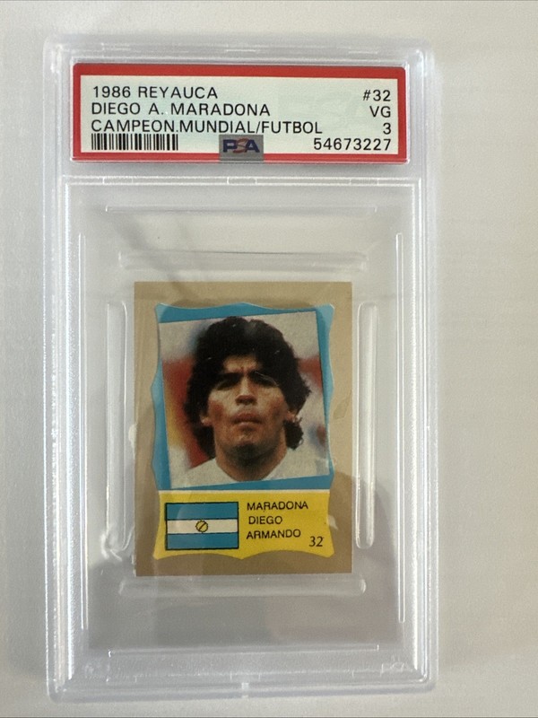 1986 Reyauca Campeon Mundial Futbol Mexico 86 Diego Maradona PSA 3 #32 Argentina