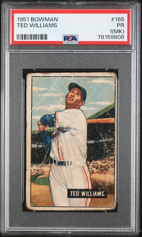 1951 BOWMAN #165 TED WILLIAMS PSA 1(MK)