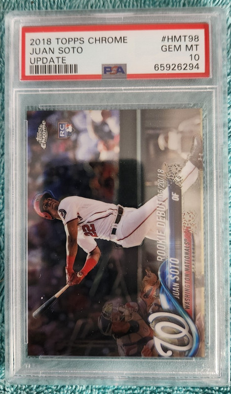 2018 Topps Chrome Update HMT98 Juan Soto PSA 10 Gem Mint