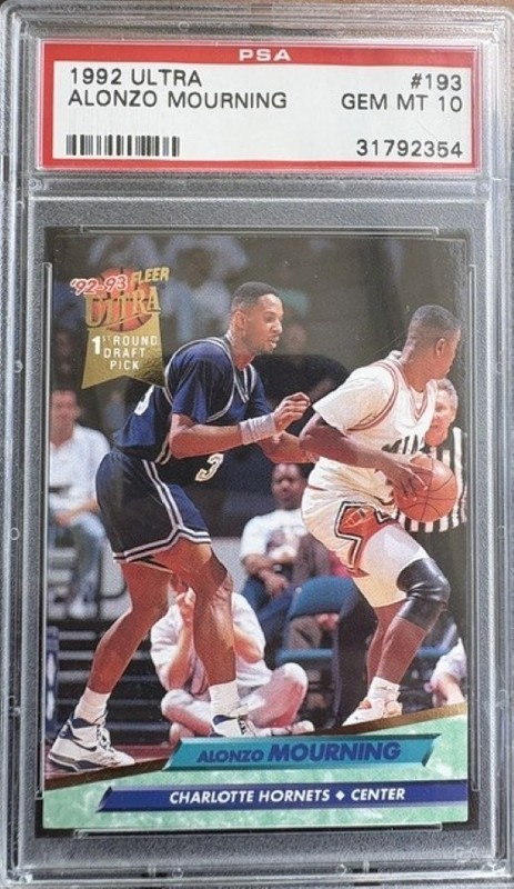 1992 FLEER ULTRA BASKETBALL #193 ALONZO MOURNING ROOKIE CARD PSA 10