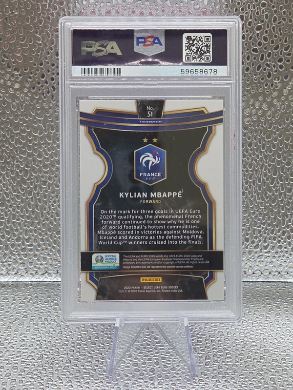 2020 Panini Select UEFA Euro 2020 #51-SP Purple -Kylian Mbappe PSA Gem MINT 10🔥 view 2