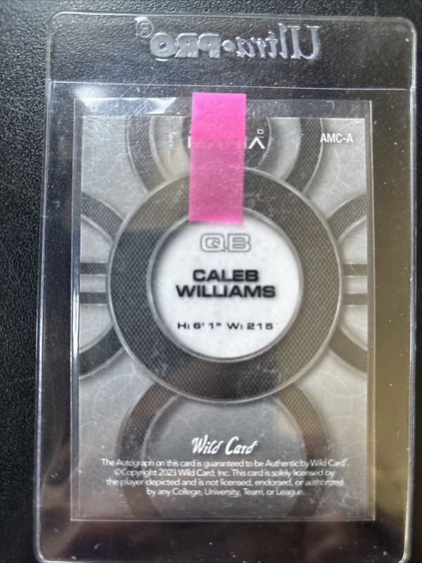 2023 Wild Card Mania Caleb Williams Auto 1/1 ready to ship to PSA view 2