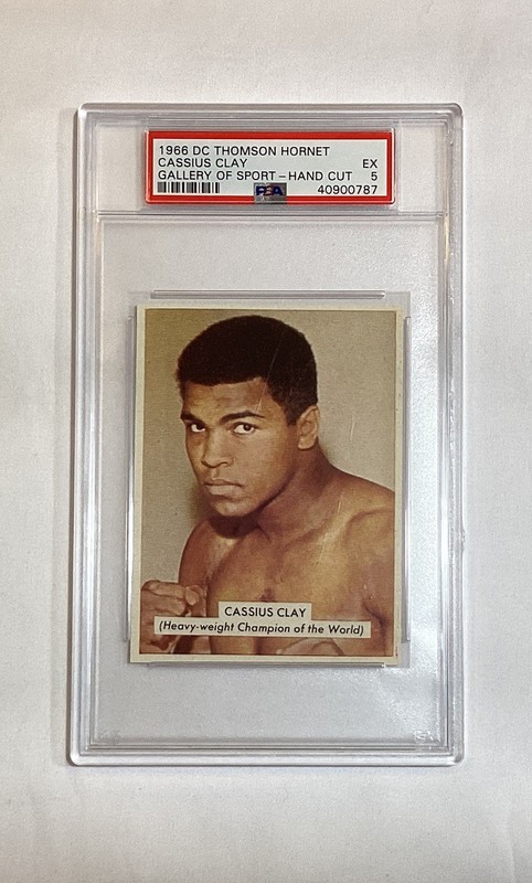 MUHAMMAD ALI CASSIUS CLAY 1966 DC THOMSON HORNET GALLERY OF SPORT CARD PSA 5