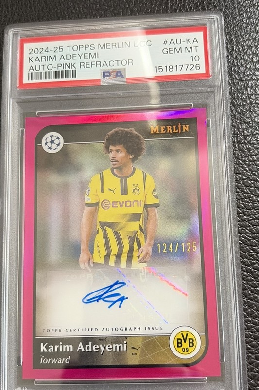 2024-25 Topps Merlin Uefa Club - Autographs Karim Adeyemi #AU-KA PSA10 Auto /125