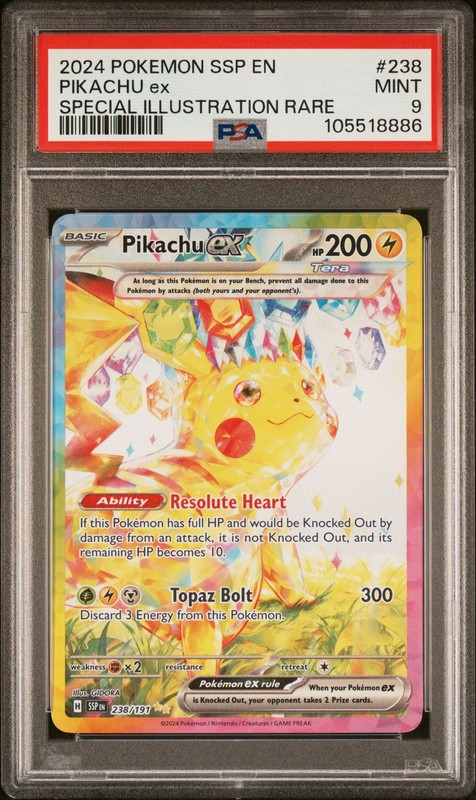 Pikachu ex #238/191 Surging Sparks 2024 PSA9