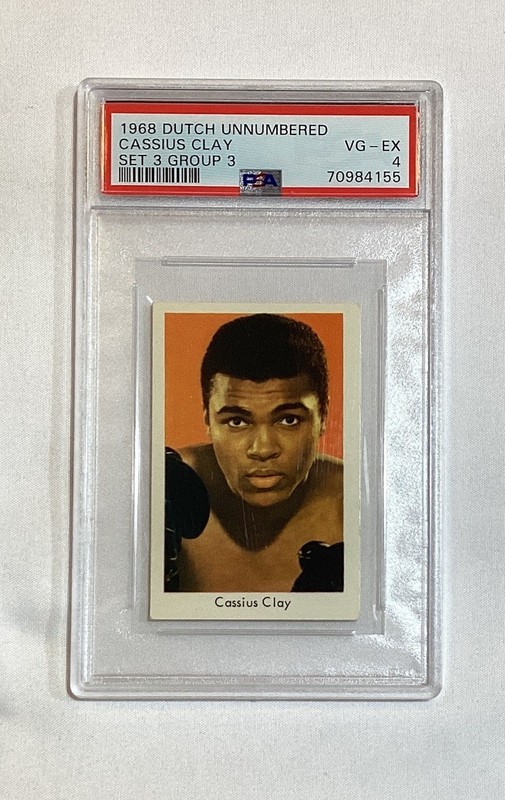 CASSIUS CLAY MUHAMMAD ALI 1968 DUTCH SET 3 GROUP 3 CARD PSA 4