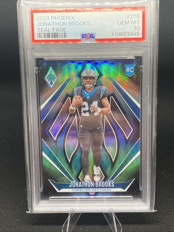 2024 Panini Phoenix - Jonathon Brooks #208 Teal Fade /72 (RC) PSA 10 - POP 1‼️