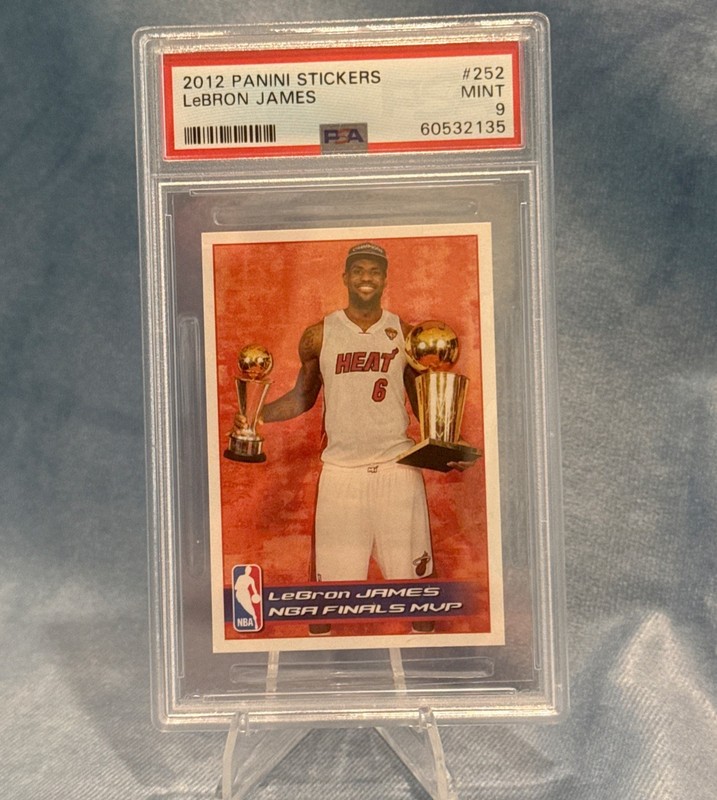 2012 Panini Stickers #252 LeBron James Heat PSA 9 MINT