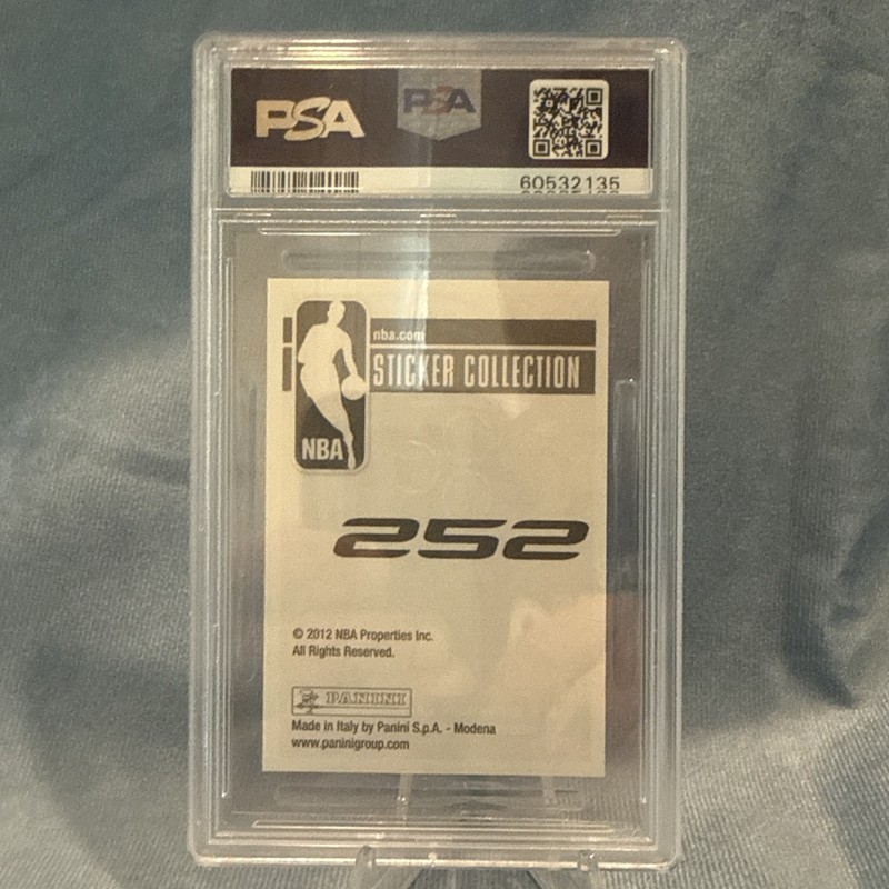 2012 Panini Stickers #252 LeBron James Heat PSA 9 MINT view 2