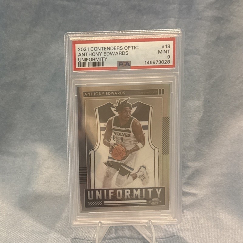 2021-22 Panini Contenders Optic Uniformity ANTHONY EDWARDS #18 - PSA 9