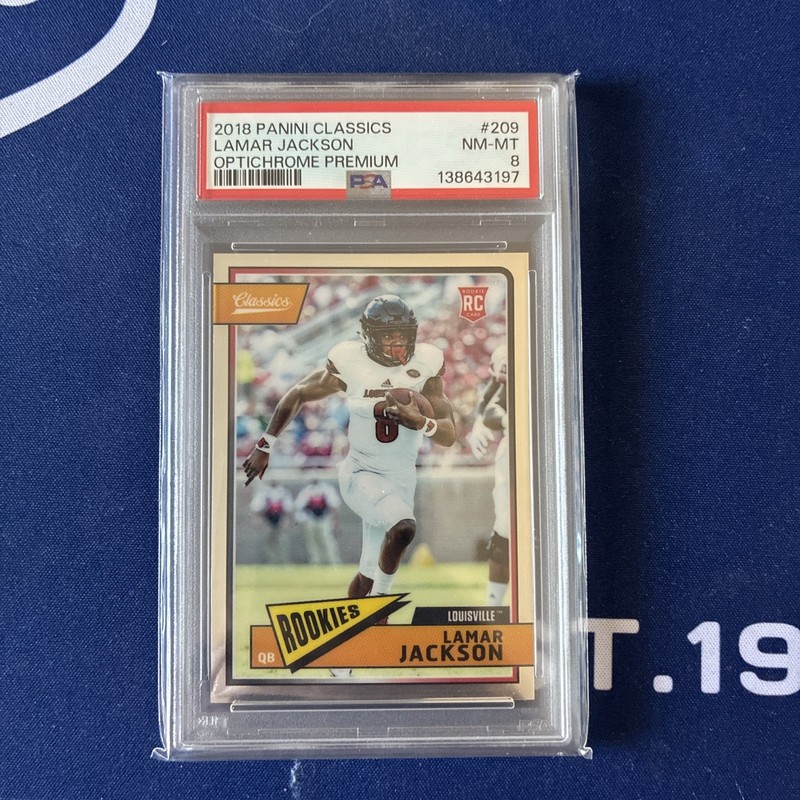 2018 Panini Classics Lamar Jackson OptiChrome Premium PSA 8. RC 🏈🏈🔥🔥