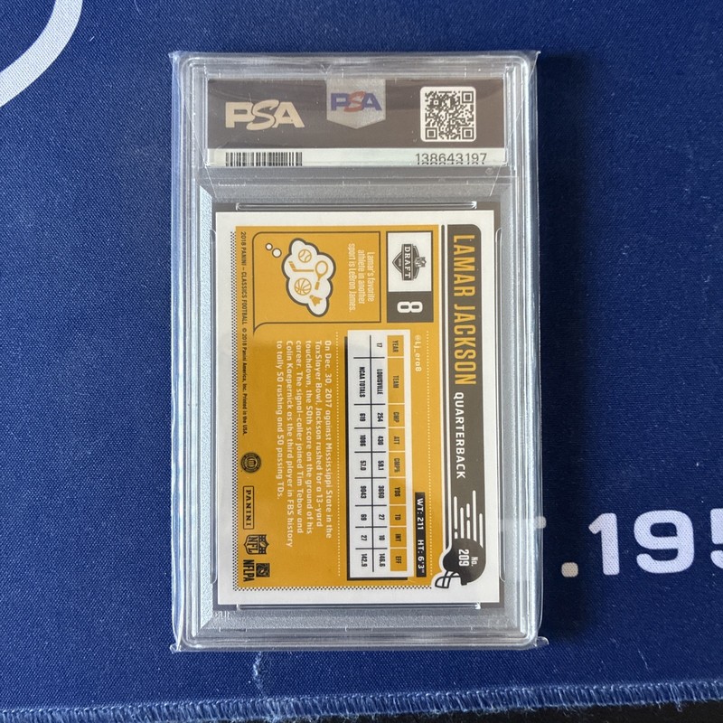 2018 Panini Classics Lamar Jackson OptiChrome Premium PSA 8. RC 🏈🏈🔥🔥 view 2