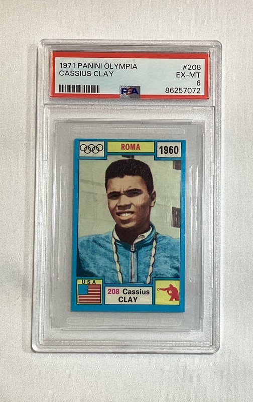 CASSIUS CLAY MUHAMMAD ALI 1971 PANINI OLYMPIA CARD #208 PSA 6