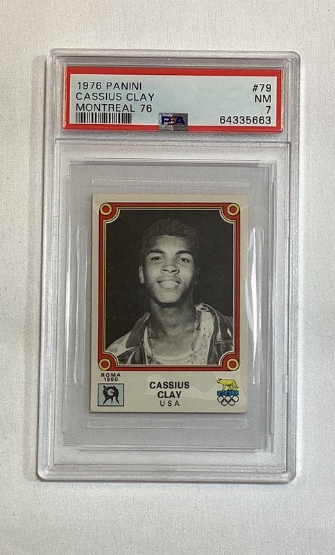 CASSIUS CLAY MUHAMMAD ALI 1976 PANINI MONTREAL OLYMPIC STICKERS #79 PSA 7