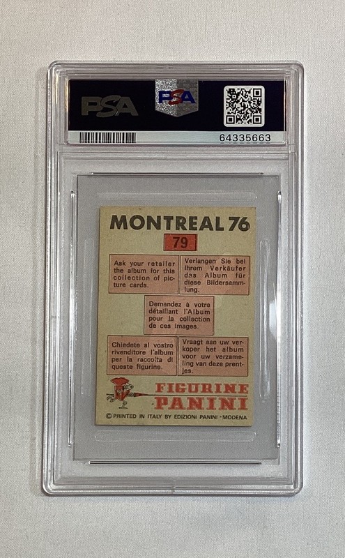 CASSIUS CLAY MUHAMMAD ALI 1976 PANINI MONTREAL OLYMPIC STICKERS #79 PSA 7 view 2