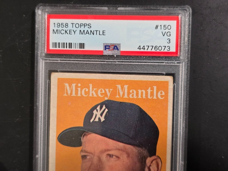 🔥 1958 TOPPS MICKEY MANTLE #150 NEW YORK YANKEES VERY GOOD PSA 3 🔥 view 2