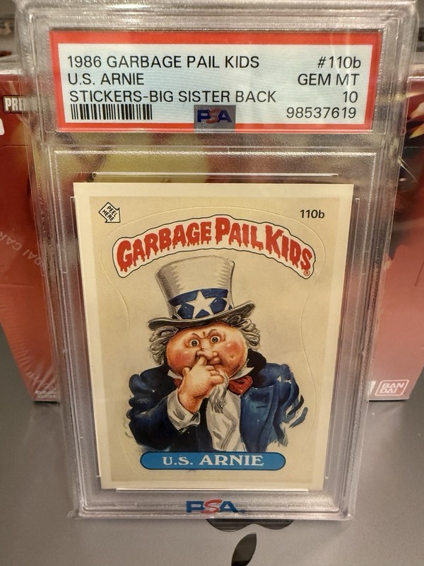 1986 Topps Garbage Pail Kids OS3 U.S. Arnie Big Sister Back-PSA 10