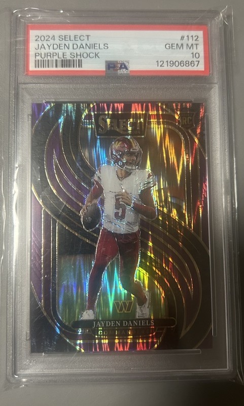 Panini 2024 Select Premier Level Jayden Daniels Purple Shock /360 #112 PSA 10 RC