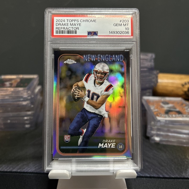 2024 TOPPS CHROME REFRACTOR #203 DRAKE MAYE ROOKIE RC PSA 10