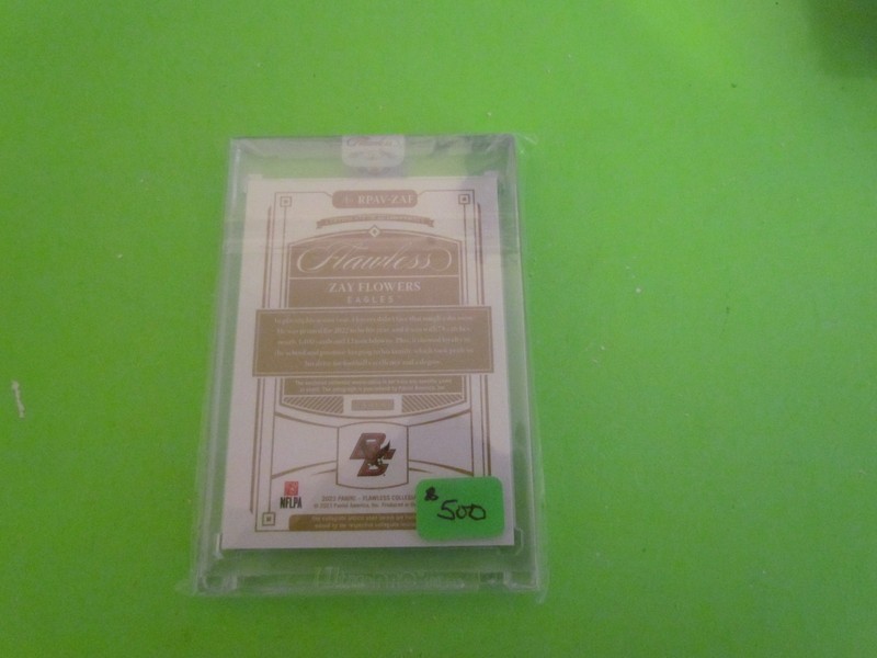 2023 Panini Flawless Collegiate - RPA  LAUNDRY TAG 1/1 AU, MEM, RC view 2