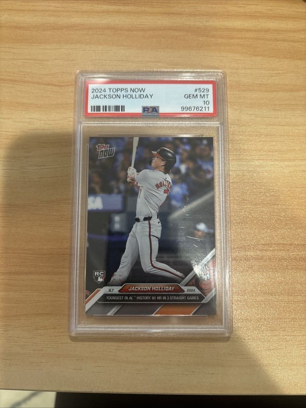 2024 Topps Now Jackson Holliday Rookie #529 PSA 10 GEM Baltimore Orioles
