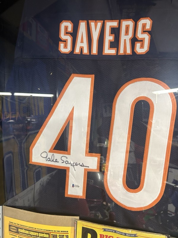 Gale Sayers Autographed Bears Dark Navy Blue Jersey PSA