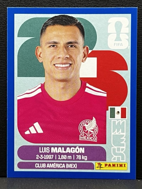 2026 Panini FIFA World Cup Sticker Luis Malagon #MEX 2 - Blue Border view 1