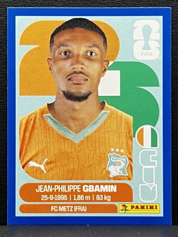 Jean-Philippe Gbamin CIV 14 2026 Panini FIFA World Cup Sticker BLUE US Edition