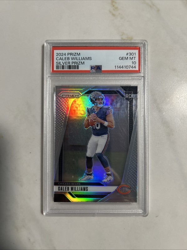 2024 PANINI PRIZM SILVER PRIZM #301 CALEB WILLIAMS PSA 10 CHICAGO BEARS