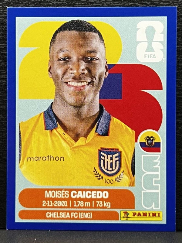 2026 Panini FIFA World Cup Sticker Collection Moises Caicedo - Ecuador - BLUE