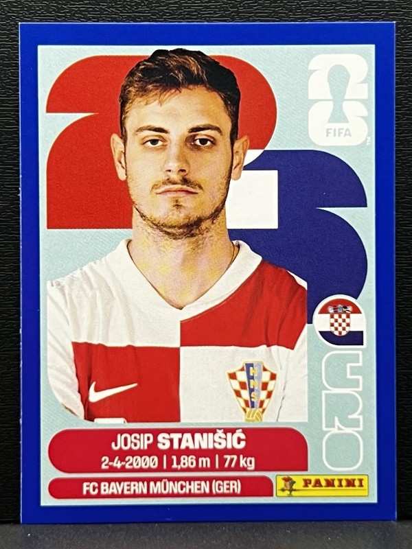 JOSIP STANISIC 2026 Panini World Cup Parallel Sticker CRO 5 Blue Border view 1