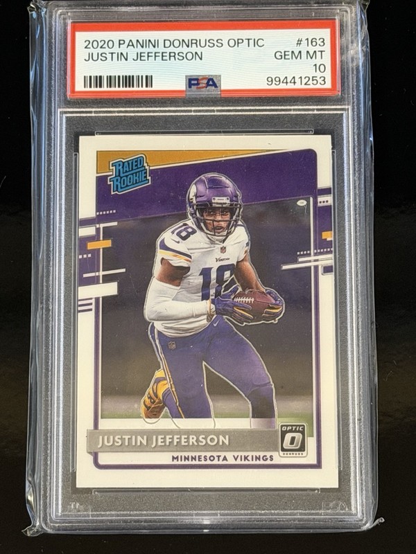 2020 Donruss Optic #163 Justin Jefferson Rated Rookie PSA 10 RC Vikings 🔥 view 1