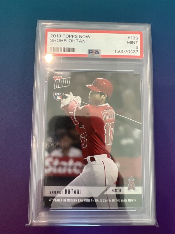 2018 Topps Now - Shohei Ohtani #136 (RC) PSA9 view 2