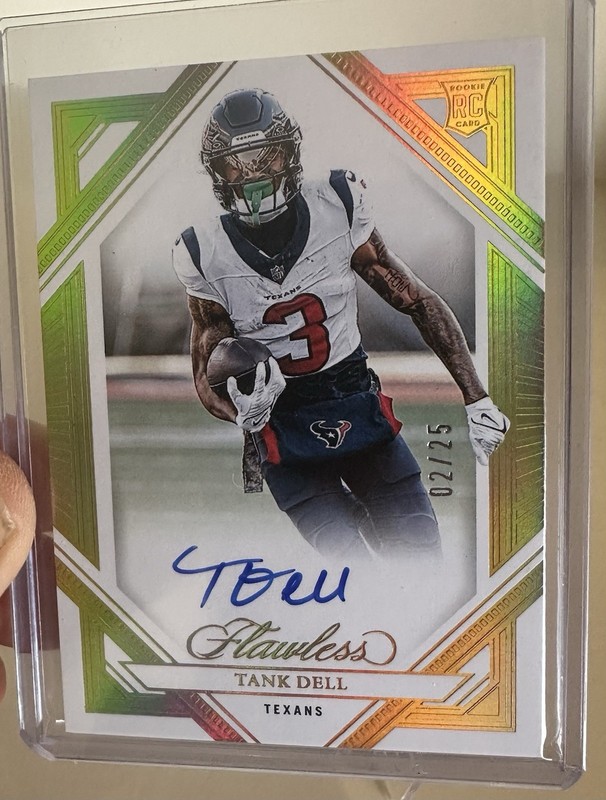 2023 Flawless Tank Dell ROOKIE ON CARD AUTO 02/25 🚨 Texans 🚨 ebay 1/1