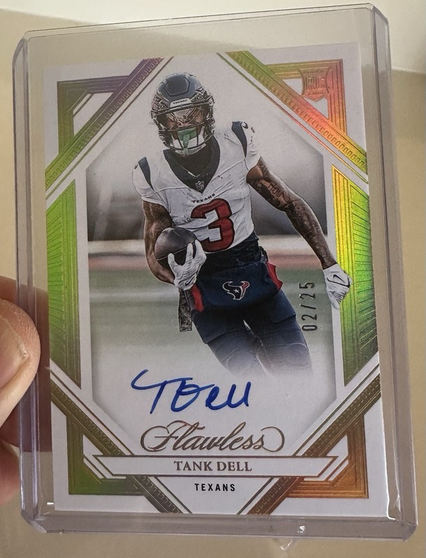 2023 Flawless Tank Dell ROOKIE ON CARD AUTO 02/25 🚨 Texans 🚨 ebay 1/1 view 2