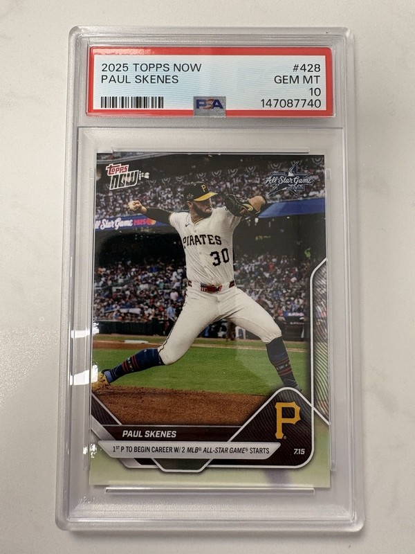 2025 Topps Now All- Star Game Paul Skenes #428 Gem MT PSA 10 Pittsburgh Pirates
