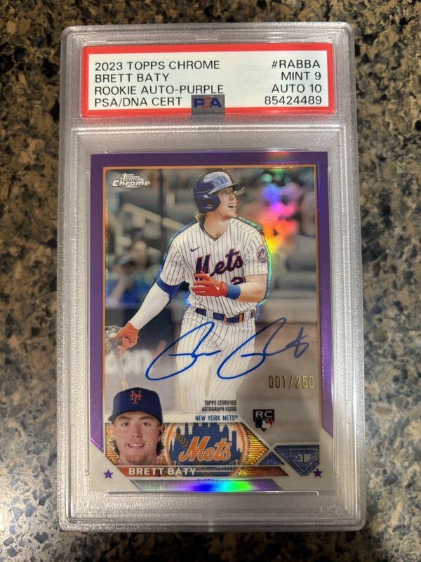 2023 Topps Chrome Brett Baty Rookie Auto Purple Refractor /250 PSA 9/10 #RA-BBA